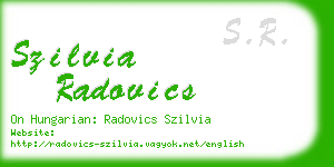 szilvia radovics business card